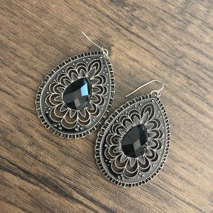 Black and silver earrings